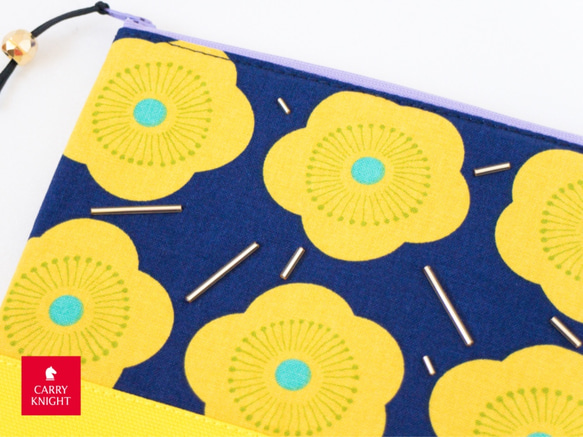 UME SQUARE POUCH〈 yellow 〉【1点のみ限定】 3枚目の画像