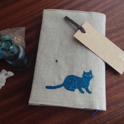 aoneko様ブックカバーハンドメイド幻想的な猫