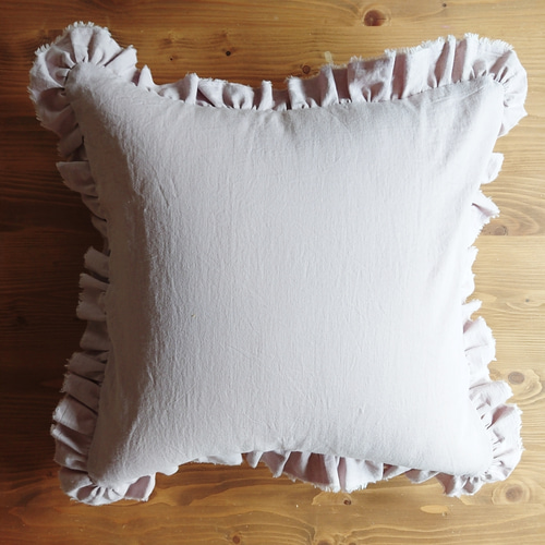 フリルクッションカバー　ハンドメイド♡ ファスナーなし♡フリルクッションカバーの作り方｜簡単DIY