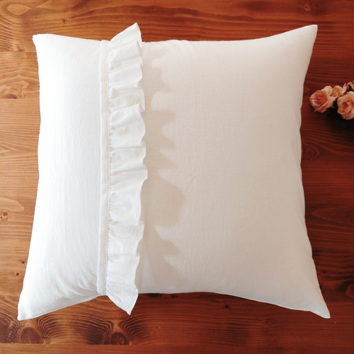 ボラスコットン カミラ クッションカバー 45cm x 45cm 2枚 ホワイト