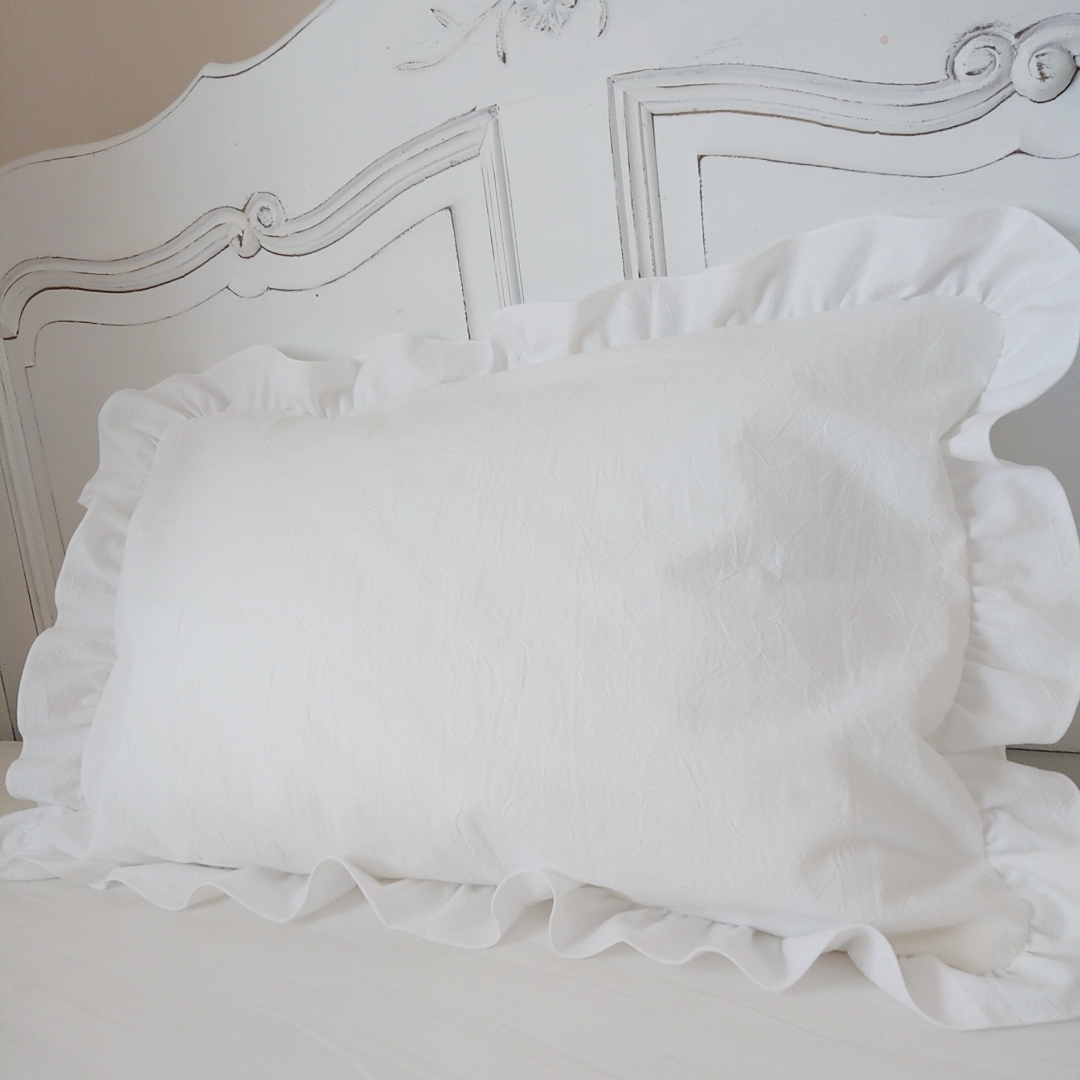 ホワイトリネンコットン♪ピローカバー