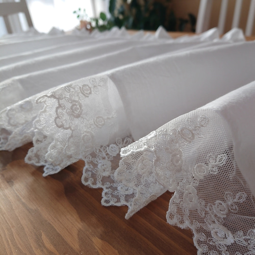 ホワイトコットン♪3m幅カフェカーテン 300cm×50cm 幅広 白いカーテン