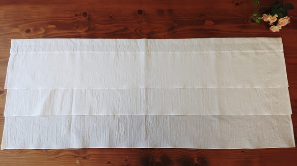 ホワイトコットン♪３段ティアードカフェカーテン  114cm×45cm 6枚目の画像