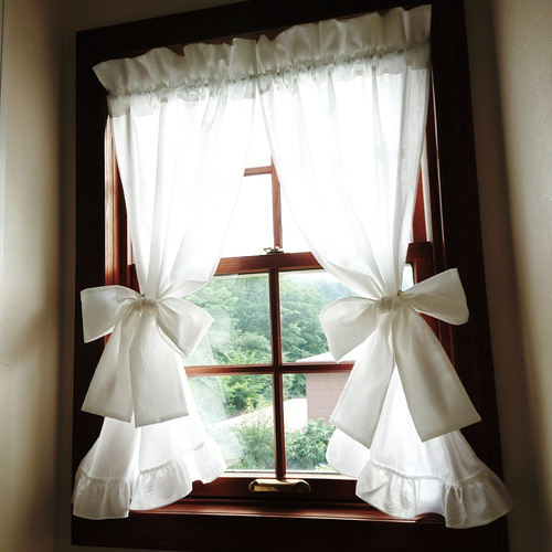 サテンor共布リボン付きアンティーク風カーテンクリップ♪ カーテン