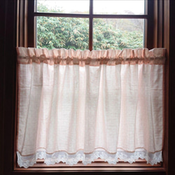 薔薇モチーフ　コットンフィレ風レースカーテン　ペアカーテン　H235 薔薇モチーフ コットンフィレ風レースカーテン ペアカーテン H235