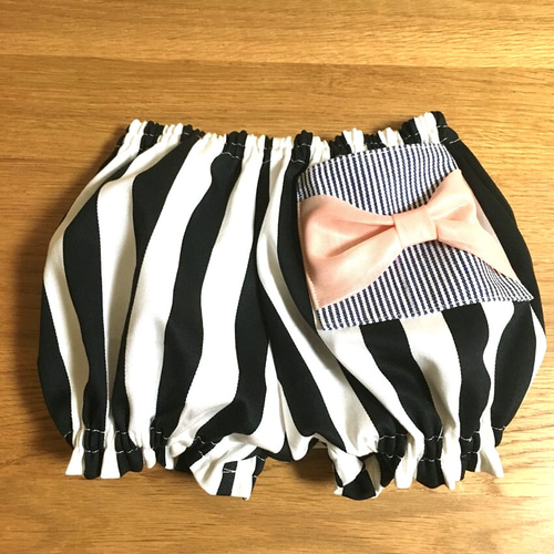 ストライプ×リボンポケット 乙女心抜群のかぼちゃパンツ 子供服 fleur 