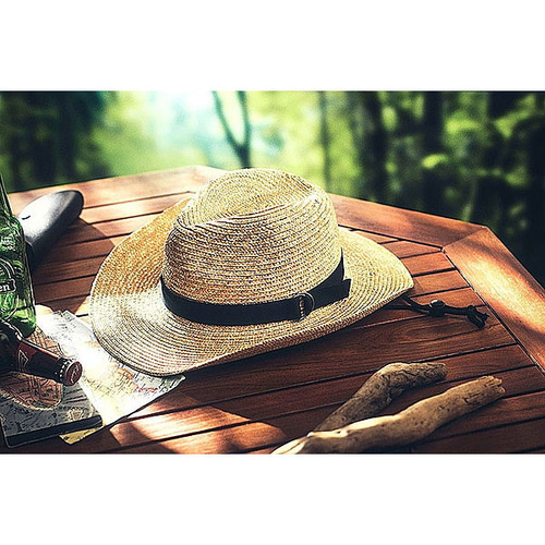 アレック 麦わら ウエスタン風ハット 男性用 ストローハット 帽子 中