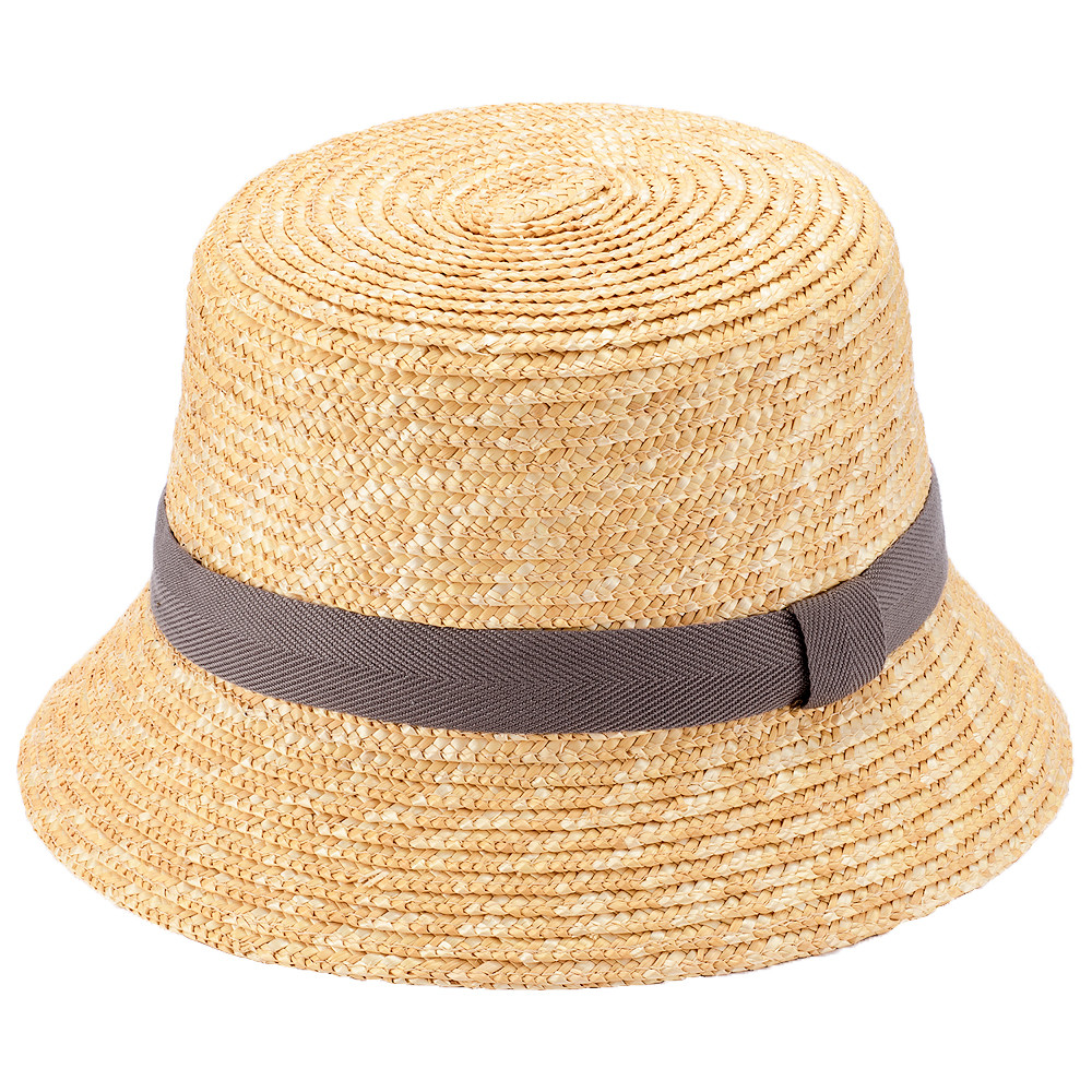 バケット Bucket バケットハット 麦わら帽子 グレーリボン 男女兼用 57cm [UK-H120-GY]