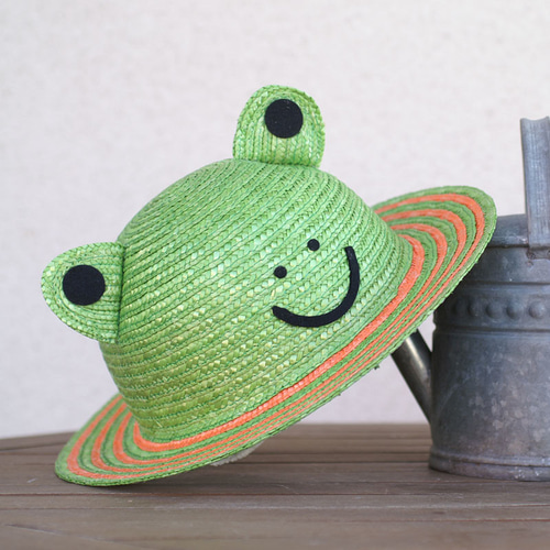 動物帽子 かえる 麦わら帽子 52cm [UK-H010-K52] 帽子(ベビー・キッズ