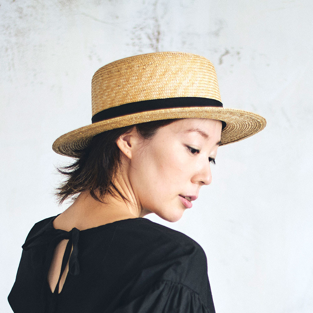 美品　田中帽子店　マランG ブラックリボン