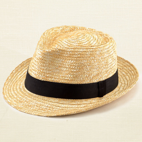 ノア Noa 中折れ 麦わら帽子 ナチュラル ブラックリボン 59cm [UK-H005
