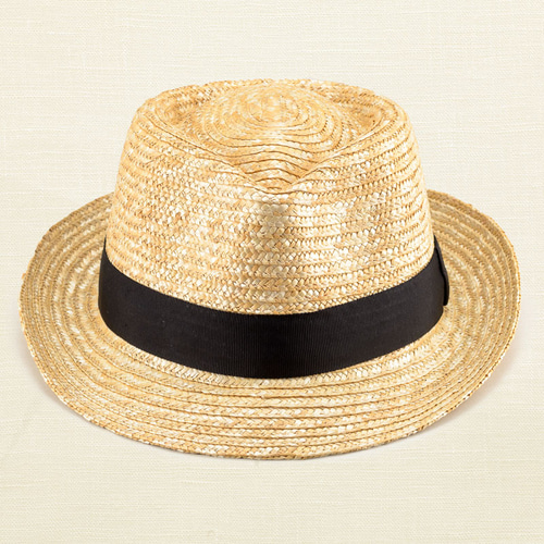 ノア Noa 中折れ 麦わら帽子 ナチュラル ブラックリボン 59cm [UK-H005