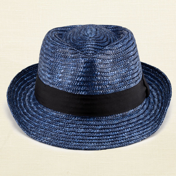 ノア 中折れ 麦わら帽子 ストローハット ブルー 57.5cm [UK-H005-M-BL] 5枚目の画像