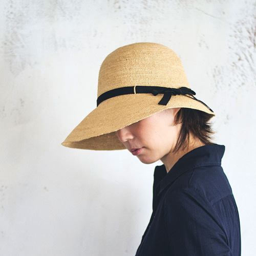 【国内発】CHLOE WOODY ラフィア パナマ ハット Chloe(クロエ) ラフィア 女優帽 帽子 たためる帽子 58cm