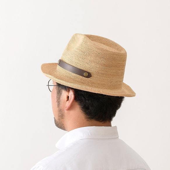 Paulo (ポーロ) ラフィア 中折れ帽子 折り畳み ハット　60cm　ダークブラウン [UK-H057-L] 3枚目の画像