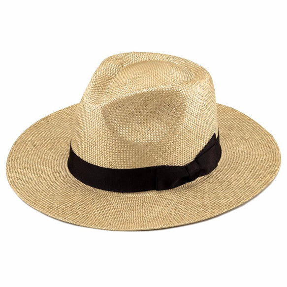 完売●Cyril(シリル) ケンマ草　フェドラー型 つば広 中折れ帽子（59cm）ベージュ  [UK-H059-BE] 1枚目の画像