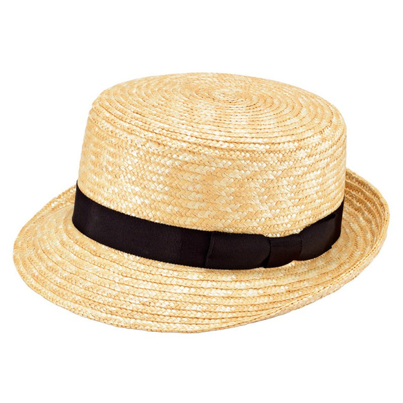 Colette コレット つば短 麦わら キャノチェ型カンカン帽 帽子 ストロー 57.5cm [UK-H064-NA] 4枚目の画像