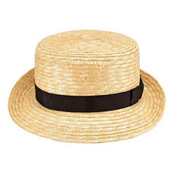 Colette コレット つば短 麦わら キャノチェ型カンカン帽 帽子 ストロー 57.5cm [UK-H064-NA] 5枚目の画像
