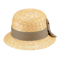 Sala サラ 麦わら クロッシェ　リボン 帽子　カーキ 57.5cm [UK-H069-KH] 1枚目の画像