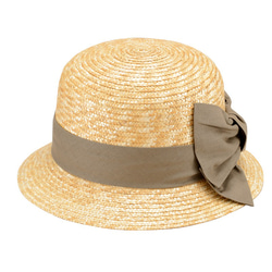 Sala サラ 麦わら クロッシェ　リボン 帽子　カーキ 57.5cm [UK-H069-KH] 2枚目の画像