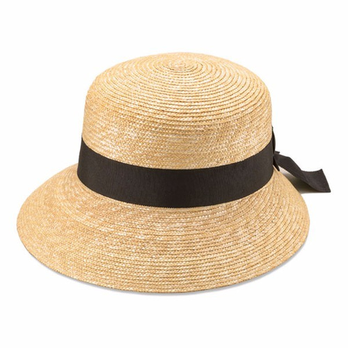 アンヌ Anne 女優帽 麦わら帽子 ナチュラル ブラックリボン 59cm [UK