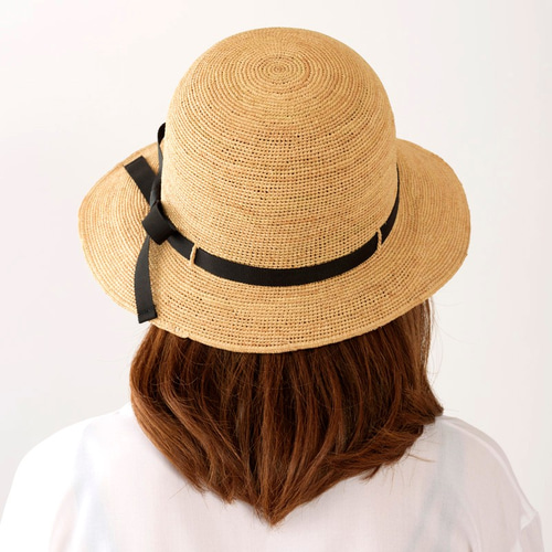 クロエ ハット ホワイト 54 Chloe 帽子 麦わら帽子 OLD○Chloe(クロエ) ラフィア 女優帽 帽子 たためる帽子 58cm