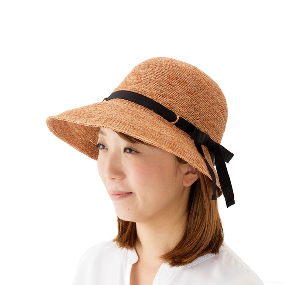 Chloe(クロエ) ラフィア 女優帽 帽子 たためる帽子 58cm ブラウン [UK-H055-M-BR] 1枚目の画像