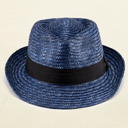 ノア 中折れ 麦わら帽子 ストローハット ブルー 56.5cm [UK-H005-S-BL] 5枚目の画像