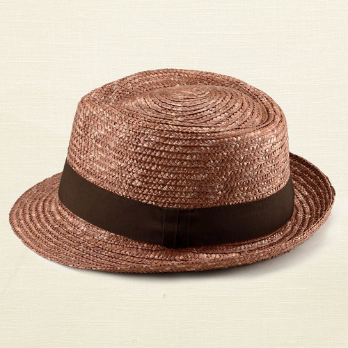 ノア Noa 中折れ 麦わら帽子 ブラウン 大きいサイズ ブラウンリボン