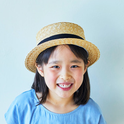 マラン 子供用 麦わら カンカン帽子 ストローハット 帽子 50cm [UK-H044-NA-50] 1枚目の画像