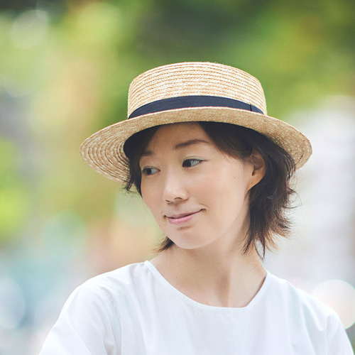 manipuri｜プリントスカーフ つば付き ハット hat-beige-ms 帽子