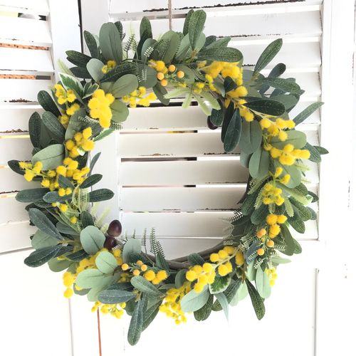 ミモザとオリーブのリース・グランデ（L）』 リース フィオルッタ 通販  