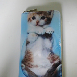 一週間だけの特価品 送料無料 子猫の長財布 1枚目の画像