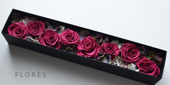 プリザーブド　フラワーボックス　elegant roses　カシスピンク 1枚目の画像