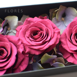 プリザーブド　フラワーボックス　elegant roses　カシスピンク 3枚目の画像
