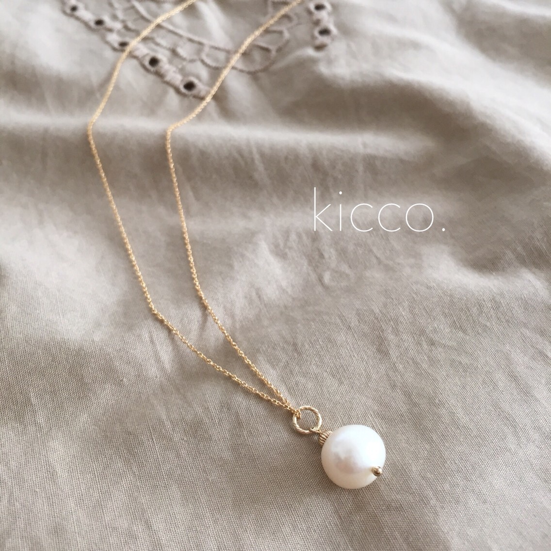 14kgf × 大粒淡水パールのシックな2wayロングネックレス 50cm(アジャスター付き)