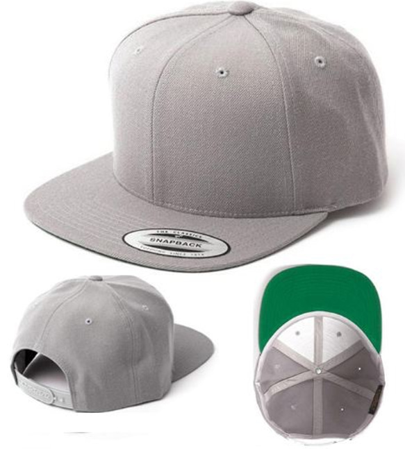 スナップバック CAP　色：グレー【送料無料】帽子　Yupoong/FLEXFIT 2枚目の画像