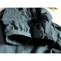 【おとな服】ふんわりダブルガーゼのヘンリーネックワンピース（ブルーグリーン） 3枚目の画像