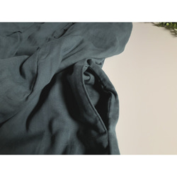 【おとな服】ふんわりダブルガーゼのヘンリーネックワンピース（ブルーグリーン） 4枚目の画像