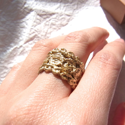[按訂單生產]古董蕾絲戒指2（黃銅，免費尺寸） 第2張的照片