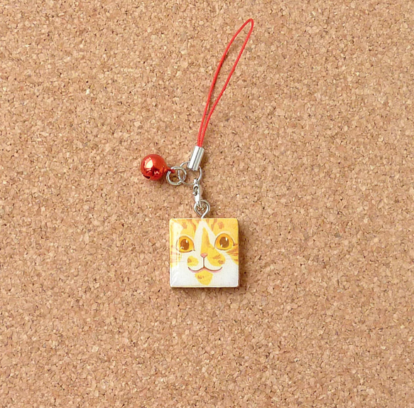 手描き猫ストラップ（2） 2枚目の画像