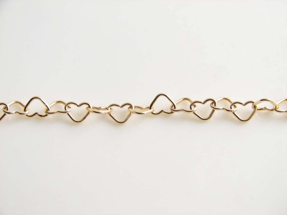 ハートブレスレット ~ Gold Heart Link Bracelet 5枚目の画像