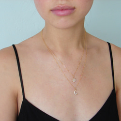 オパールムーンネックレス ~ 14K gf ~ Opal Crescent Necklace 3枚目の画像