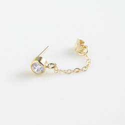 14K GF ~ チェーンのピアス ~ Minimalist Jewelry ~ 片耳／両耳 3枚目の画像