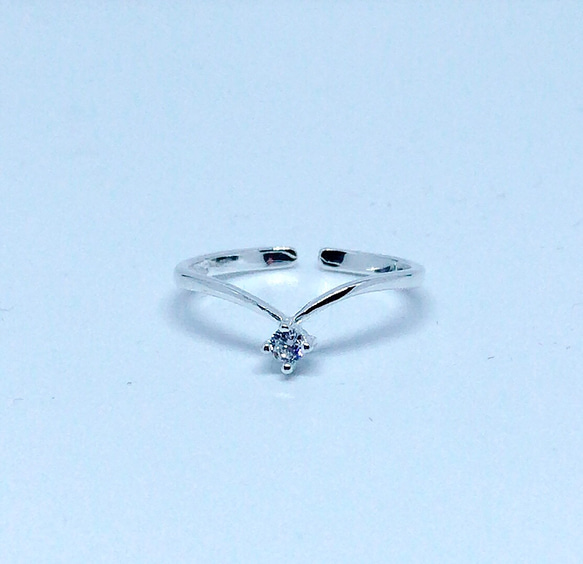 silver925   cz diamond ring silver 2枚目の画像