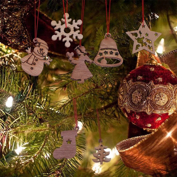 20個set 木製 北欧 クリスマス オーナメント ウッド  クリスマスツリー  飾り 5枚目の画像