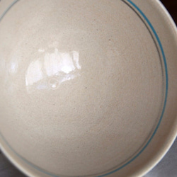 法式咖啡碗條紋（綠色和桃） 第3張的照片