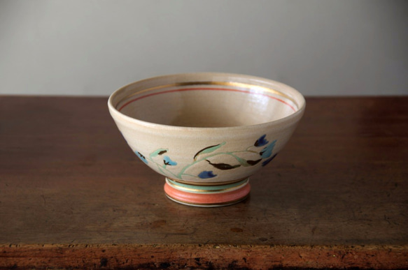 カフェオレボウル　青い花 2枚目の画像