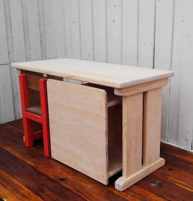 キッズデスク　椅子・収納本棚セット