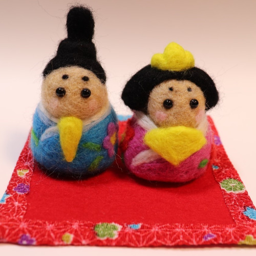 お雛様セット・羊毛フェルト 羊毛フェルト ハンドメイド雑貨あろま